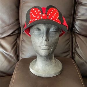 Disney Parks Minnie Mouse Bow Visor Hat Adult Size